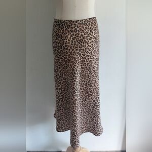 Leopard Print Midi Skirt